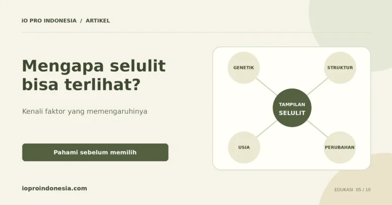 Peta faktor tampilan selulit yang menampilkan struktur jaringan, genetik, usia, dan perubahan tubuh.